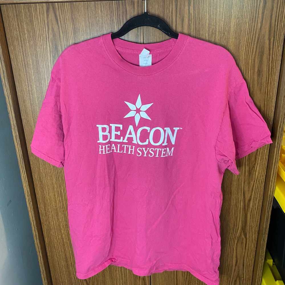 Port & Company T-Shirt Mens Large Pink Beacon Health System Graphic Tee Cotton